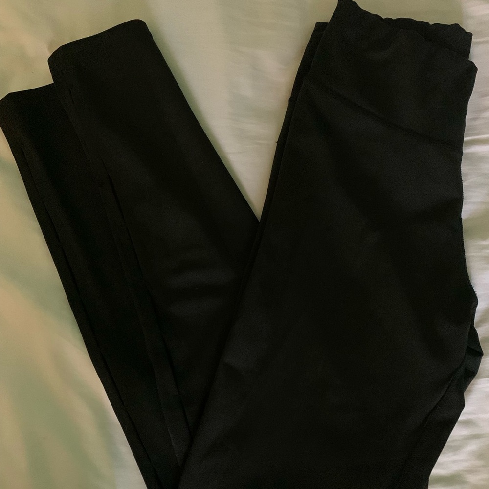 Black leggings with leg cutouts